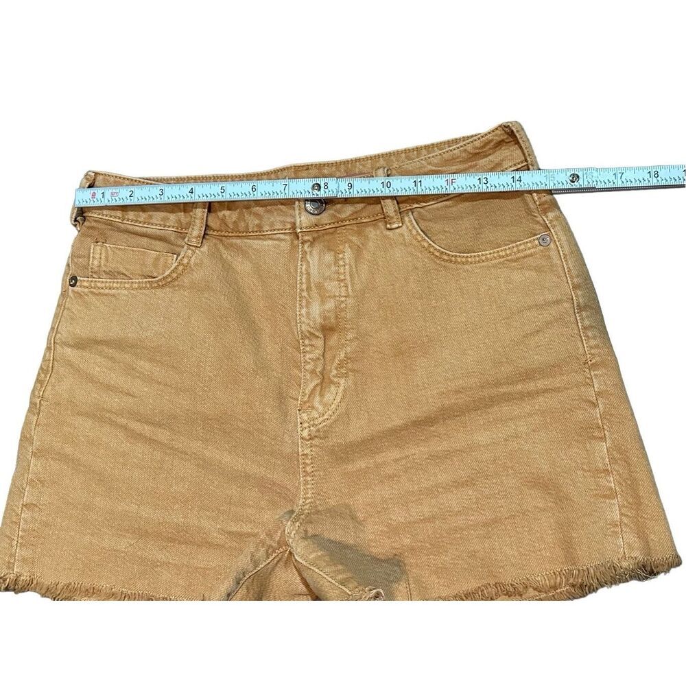Pilcro by Anthropologie Women Rust Brown Mustard Denim Distressed Shorts Sz 26 - Picture 6 of 8